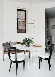 This way you are distressing the black paint on the edges as well as creating a soft touch on top. Round White Basket Dining Table Base With French Black Chairs Contemporary Dining Room