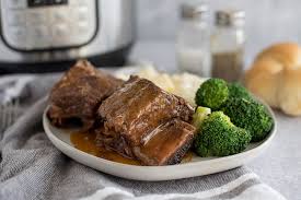 Slice and serve with a side of horseradish cream or. Bone In Instant Pot Beef Short Ribs Pressure Cooking Today