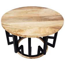 Shabby chic couchtisch 60x39x52cm massiv. Couchtisch Lounge Tisch Mango Massiv Holz Rund O Bar Bistro Cafe Industrial Couchtische Tische Mobel