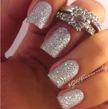 Silver Nails 30 Gorgeous Silver Nail Designs With white snowflake, diamond and matte black accents kcnails.