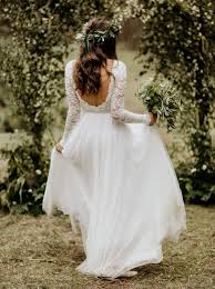 Best bridal dress for a beach wedding. Boho Bridal Chiffon Dresses Gown Lace Long Open Ow567 Sleeves Wedding Chiffon Wedding Dress Low Back Bohemian Wedding Dresses Bridesmaid Dresses Uk