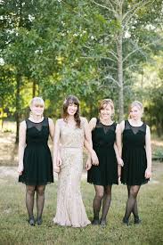 Wedding dresses bridesmaid dresses romantic wedding party photography pretty wedding married portrait arbor. Black Dresses Black Tights For Bridesmaids Wedding Ideas
