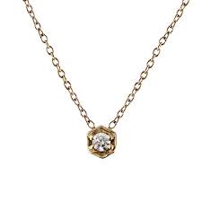 Tiny Hexagon With Diamond Necklace Diamond Necklace Jewelry Rings Diamond Jewelry