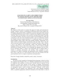 Return dalam pengertian bisnis online. Pdf Analysis On Clarity And Correctness Of Google Translate In Translating An Indonesian Article Into English