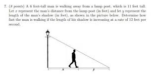 14 feet is the standard height. 7 8 Points A 6 Foot Tall Man Is Walking Away From Chegg Com