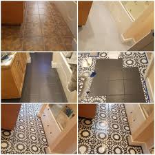 I used hex gloss moss 1 in. Cordelia Tile Stencil Diy Flooring Diy Bathroom Decor Painting Tile Floors