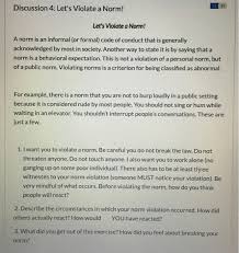 A research paper is different from a research proposal (also known as a prospectus), although the writing process is similar. Solved 15 15 Discussion 4 Let S Violate A Norm Let S Vi Chegg Com