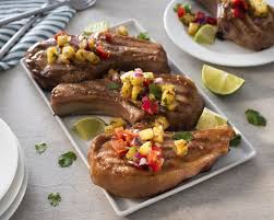 Jerk Marinated Pork Chops With Pineapple Salsa Recipe In 2020 Marinated Pork Pineapple Salsa Pineapple Pork Chops