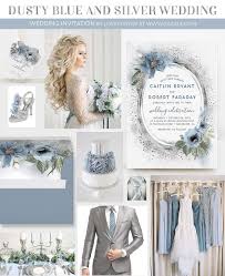 Dusty Blue Silver Glitter Floral Rustic Wedding Invitation Zazzle Com Blue Themed Wedding Silver Wedding Theme Powder Blue Wedding