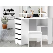 Shop wayfair for the best corner dressing table. Artiss Corner Dressing Table With Mirror Stool White Mirrors Makeup Tables Chair Buy Dressing Tables 9355720044690
