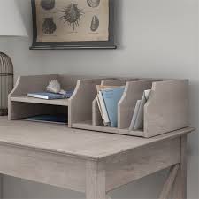 You'll be on top of keeping your desk neat and orderly with the bush furniture key west desktop organizer, which is ideal for memos, mail or work in progress. Bush Furniture Key West Desktop Organizer In Washed Gray Kws227wg 03