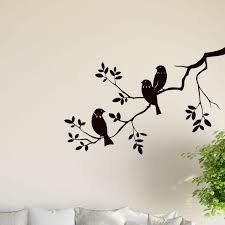 Birds On Tree Branch Wall Vinyl Sticker Decal Livingroom Children Mural Art Hall Mural Art Tree Wall Painting Wall Painting