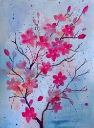 How to paint a cherry blossom tree supplies: Cherry Blossom Watercolor Painting Happy Family Art