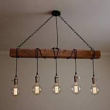handmade rustic wooden chandelier wood beam industrial pendant lamp amazon co uk handmade huis verlichting hout lichten huisverlichting