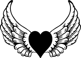Black And White Angel Wings Clip Art Heart With Wings Vector Heart With Wings Wings Drawing Heart With Wings Tattoo