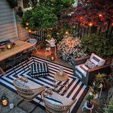 Black And White Deck Decor 5 X 7 Mitre Stripe Outdoor Rug Black Project 62 Backyard Seating Area Patio Outdoor Patio