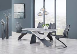 D9966 Dining Room Set W Grey Chairs Round Dining Room Modern Dining Room Set Dining Room Sets