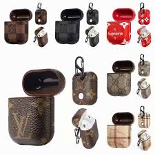 Lv Gucci Supreme Versace Case For Airpods Protective Cases Leather Case Luxury Design