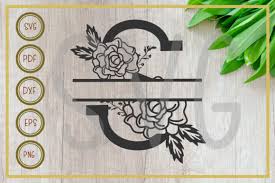 Download 4 free hocus pocus svg files for cricut and silhouette cameo. Flower Split Monogram Initial S Graphic By Rizuki Store Creative Fabrica In 2020 Monogram Svg Glitter Digital Paper Monogram Frame