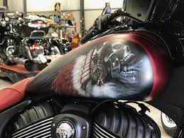Skull On A Indian Motorcycle Tank Custom Paint Motorcycle Custom Motorcycle Paint Jobs Motorcycle Paint Jobs