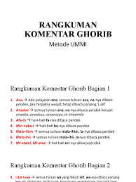 Ngaji metode ummi jilid 4 lengkap dengan slide halaman youtube. Rangkuman Komentar Ghorib Metode Ummi Pdf