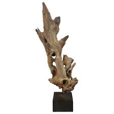 Wood sculpture on a stand. Large American Natural Driftwood Sculpture At 1stdibs