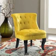 Yellow Gold Upholstered Chair Jane Tufted Velvet Armless Accent Chair With Black Birch Wood Legs Sunrise Yellow Goldilocks Effect Side Chairs Side Chairs Living Room Accent Chairs