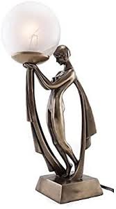 Top Collection Modern Art Deco Lady Lamp Statue Decorative Table Lamp Sculpture In Premium Cold Cast Bronze 16 Inch Coll In 2020 Modern Art Deco Lamp Art Deco Lamps