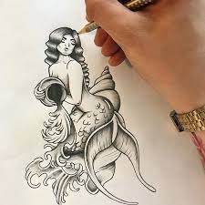 Looking So Forward To Do My Female Version Of The Zodiac Sign Aquarius For A Good Friend Of Mine Aquarius Tattoo Mom Tattoo Designs Mermaid Tattoos