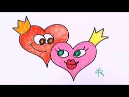 How To Draw Hearts With Character King Of Hearts And Queen Of Hearts Cc Cartoon Heart Flower Drawing Heart Drawing