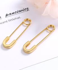 14k gold safety pin earrings. Amy And Annette 14k Gold Plated Safety Pin Drop Earrings Best Price And Reviews Zulily