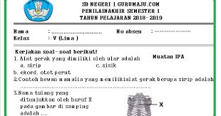 Kumpulan soal ulangan akhir semester 1 kelas 9 ini dapat menjadi referensi belajar peserta didik kelas 9 smp mts dalam menyiapkan diri menghadapi penilaian akhir semester. Soal Uas Pas Kelas 5 Semester 1 K13 Revisi Tahun 2018 2019 Guru Maju