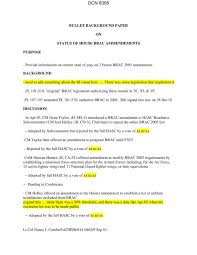 Minimal text outline of a background of a program, policy, problem or procedure Bullet Background Paper On Status Of House Brac Ammendements Unt Digital Library
