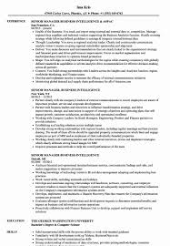 Business Intelligence Analyst Resume Luxury Senior Manager Business Intelligence Resume Samples In 2020