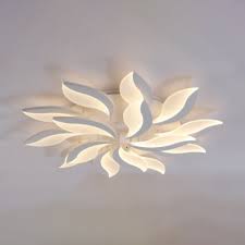 Nordic Style Leaf Led Semi Flush Mount Acrylic Multi Light Decorative Ceiling Light In White Takeluckhome Com