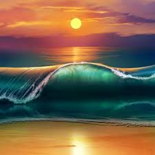 Find the best sunset beach backgrounds on wallpapertag. Art Sunset Beach Sea Waves Ipad Pro Wallpapers Free Download