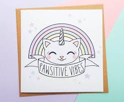 Birthday Card Drawing Ideas For Husband Unicorn Cat Card Caticorn Cat Birthday Card Positive Vibes Etsy Birthday Card Drawing Cat Birthday Card Unicorn Card