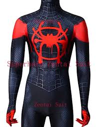 Black and red spiderman pictures. 2018 Spiderman Costume Black Red Miles Morales Costume Miles Animated Version 3d Print Fullbody Hall Black Spiderman Costume Spiderman Costume Spiderman Suits