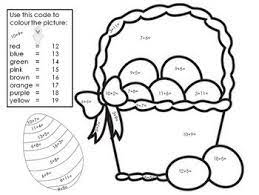 Free Easter Color Colour By Number Easter Math Easter Math Worksheets Addition Coloring Worksheet