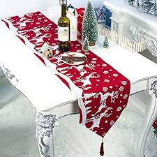 Gukasxi Christmas Table Runner Christmas Table Decorations Xmas Table Linens For Home Tablec In 2020 Christmas Table Decorations Christmas Table Runner Christmas Table