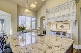 We would like to replace the cabinets without removing the counter top. Snowfall Granite Island With Radius Undermount Prep Sink Granite Countertops Kitchen Granite Bathroom Granite Kitchen