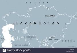 Erwecken sie ihre wohnkultur mit dieser einzigartigen karte zum leben. Kasachstan Politische Karte Mit Hauptstadt Astana Republik Transkontinentales Land Im Norden Von Zentral Asien Und Osteuropa Graue Abbildung Stockfotografie Alamy