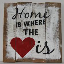 Wood Sign Quot Home Is Where The Heart Is Quot Typography Sign Plaque 12 Quot X11 Quot Barn Wood Wall Decor Wood Pallet Signs Country Decor Diy
