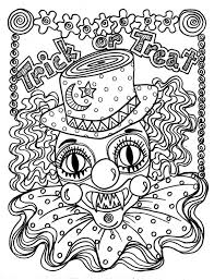 Day of the dead colorful sugar skull with flowers pattern on face wearing crown. Instant Download Scary Clown Halloween Spooky Coloring Page Etsy