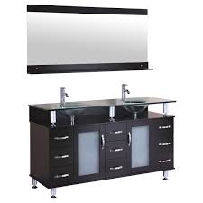 Side splash for vanity without the tub connection. Lesscare Lv1 60b Vanity Set Cabinet Glass Basin Mirror