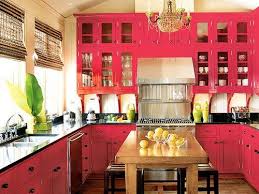 Even The Kitchen Pink Pink Kitchen Cabinets Kitchen Design Color Red Kitchen Cabinets