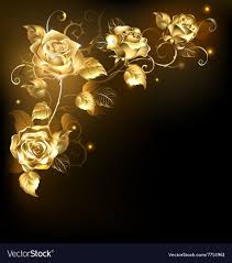 Black Background With Rose Gold Border Gold Rose On Dark Background Vector Image On Vectorstock Gold Design Background Dark Backgrounds Art Deco Design Graphics