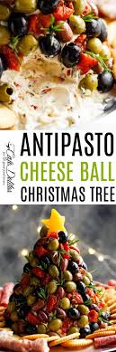 The cheese mixture can be put together earlier in the day and stored in the fridge. Antipasto Cheese Ball Christmas Tree Cafe Delites