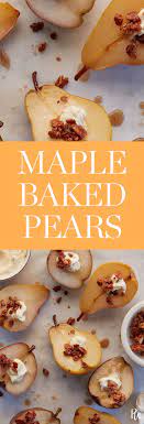 Baked Pears With Maple Syrup And Almond Crumble Recipe Baked Pears Winter Desserts Winter Baking