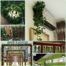 Collage of green foliage wedding bouquets. Buy Green Baskets Leaf 79ft 24m 12 Pack Hanging Vines Garland Fake Green Baskets Leaves Plants Fake Foliage Flowers Fake Greenery Decor For Home Kitchen Garden Office Wedding Wall Party Decoration Online In